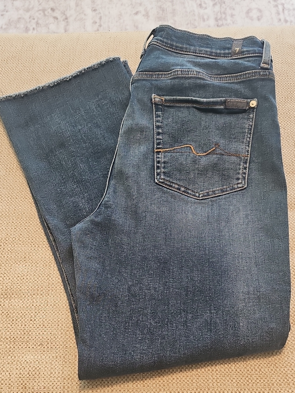 7 For All Mankind Dark Blue Jeans-High Waist Slim Kick Sunflower